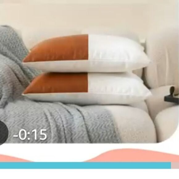 Pack Faux Leather + CANVAS Throw Pillow Covers, Soft Square Decorative Cushion 6 - Picture 6 of 14